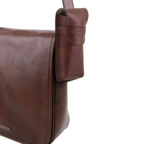 Exclusive leather crossbody case for glasses